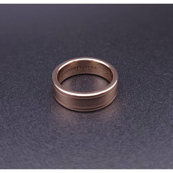 Tiffany & Co 18kt Rose Gold Together Double Milgrain 6mm Wedding Band Size 6.5 - Picture 6 of 15